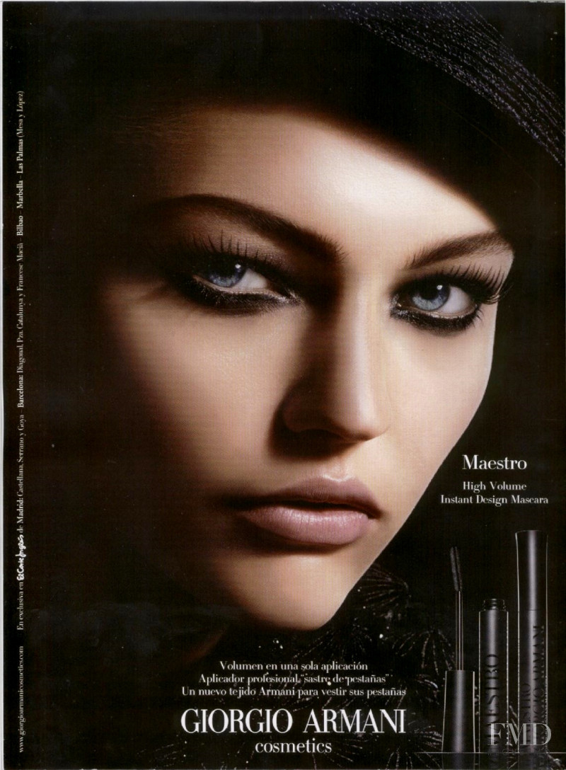 Sasha Pivovarova featured in  the Armani Beauty Maestro Collection advertisement for Fall 2006
