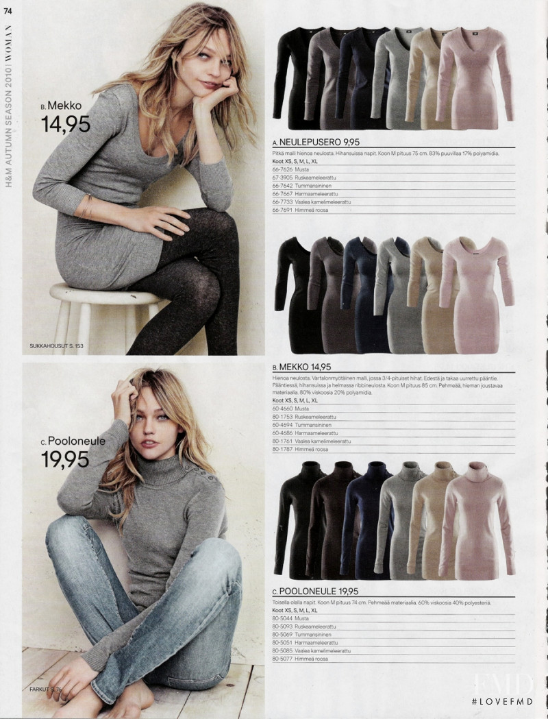 Sasha Pivovarova featured in  the H&M catalogue for Autumn/Winter 2010