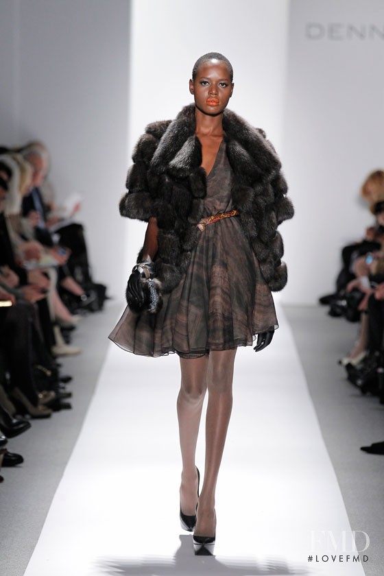 Ajak Deng featured in  the Dennis Basso fashion show for Autumn/Winter 2012