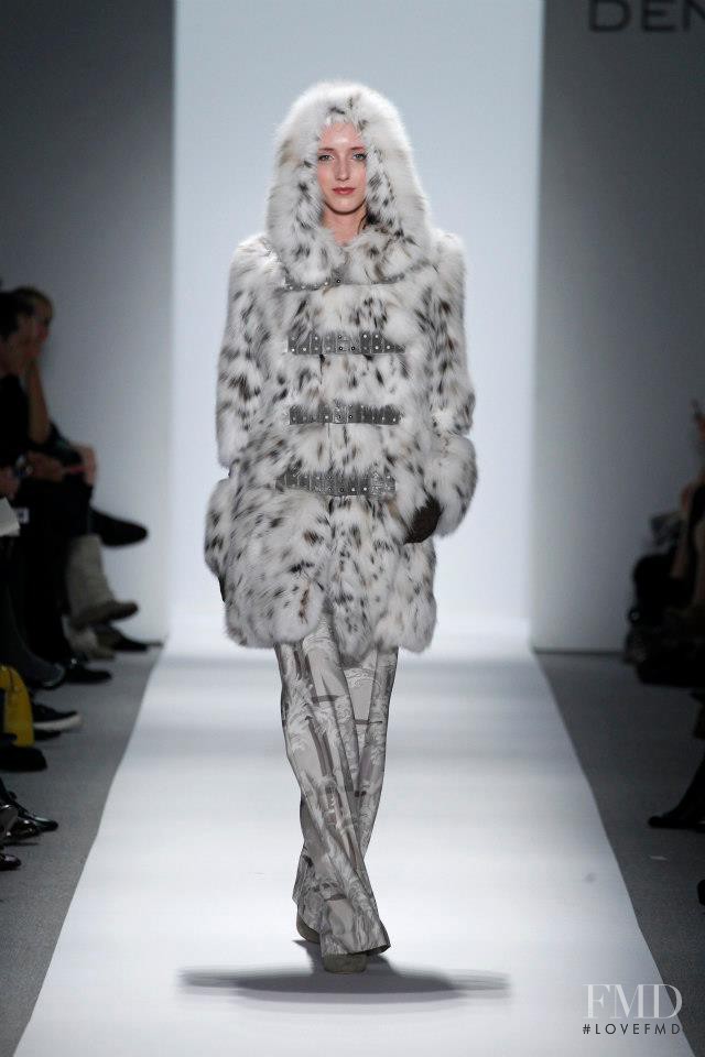 Iris Egbers featured in  the Dennis Basso fashion show for Autumn/Winter 2013