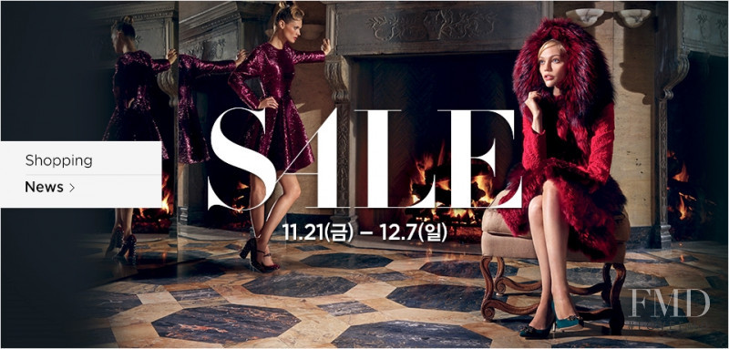 Sasha Pivovarova featured in  the Shinsegae advertisement for Autumn/Winter 2014