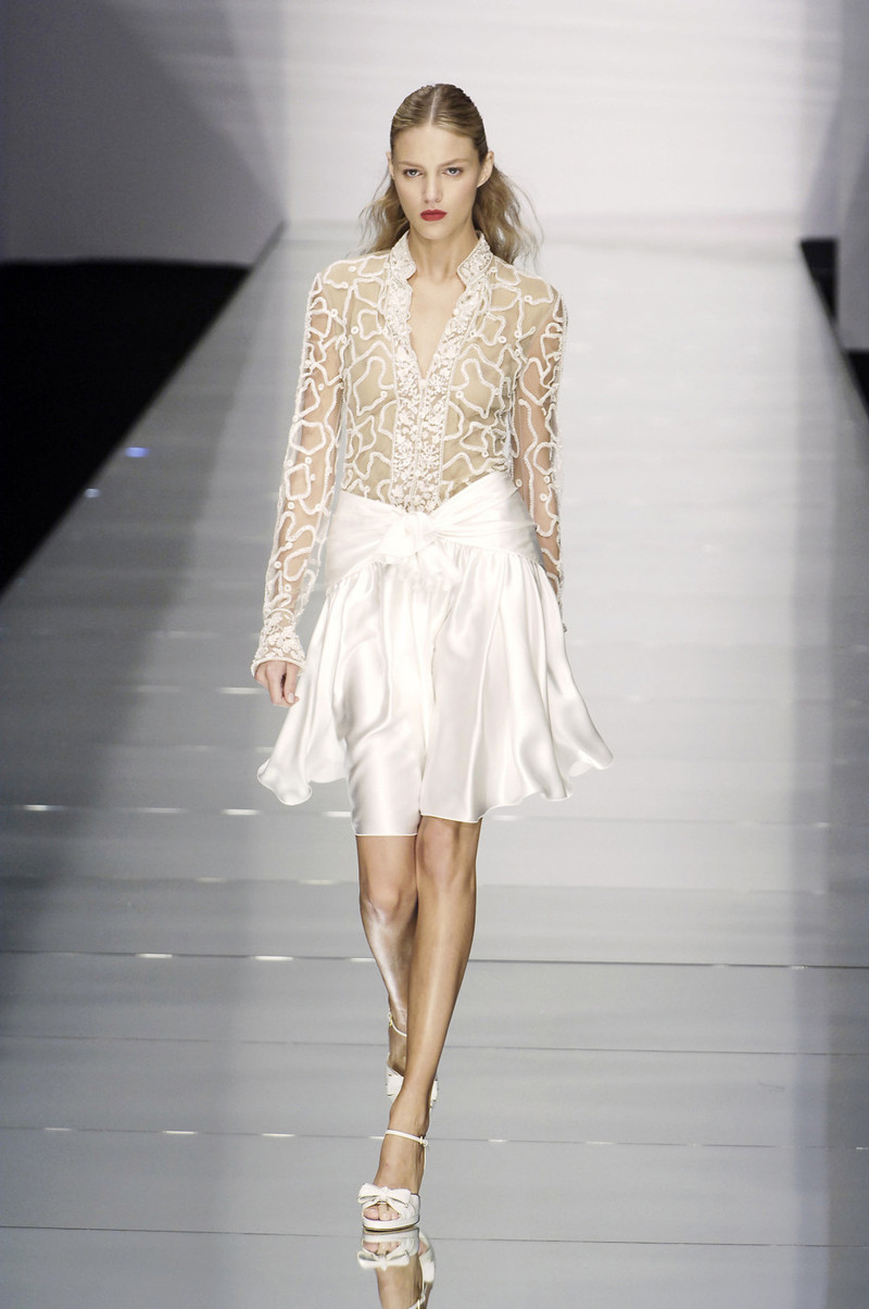 Anja Rubik featured in  the Valentino fashion show for Spring/Summer 2006