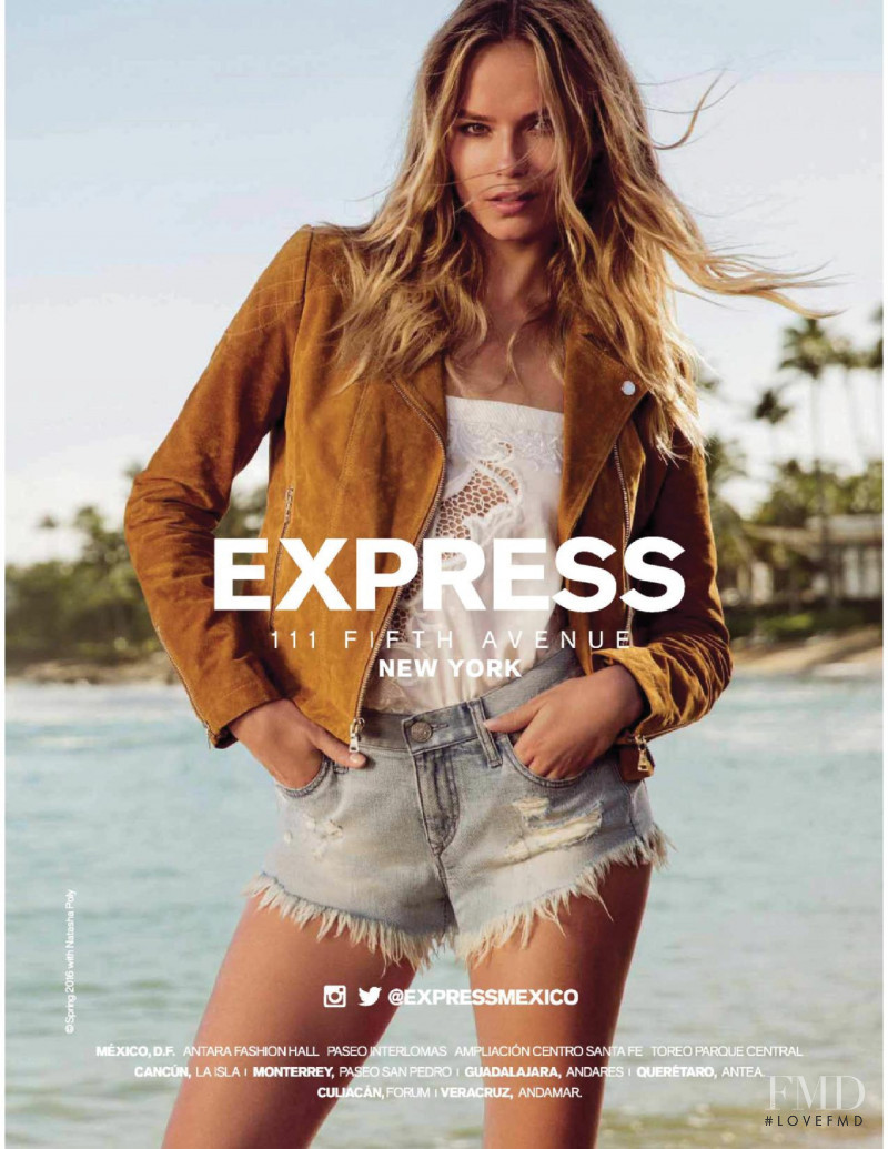 Natasha Poly featured in  the Express advertisement for Spring/Summer 2016