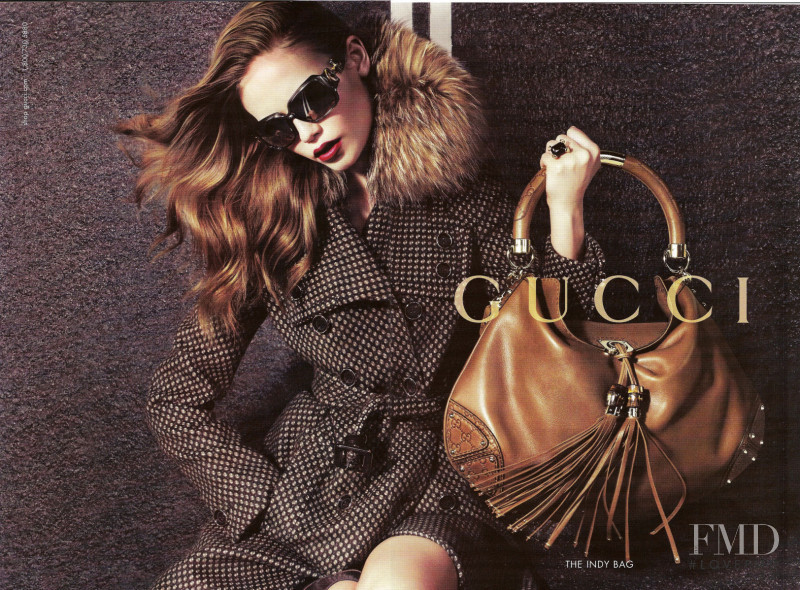 Natasha Poly featured in  the Gucci Indy Bag advertisement for Autumn/Winter 2007