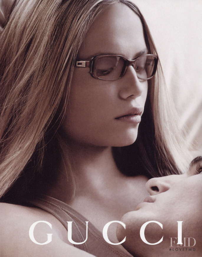 Natasha Poly featured in  the Gucci Eyewear advertisement for Spring/Summer 2005