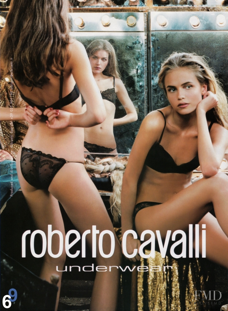 Natasha Poly featured in  the Roberto Cavalli Underwear advertisement for Autumn/Winter 2005