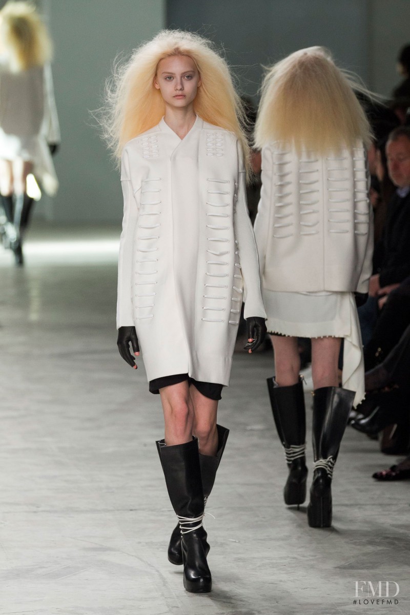 Nastya Kusakina featured in  the Rick Owens fashion show for Autumn/Winter 2013