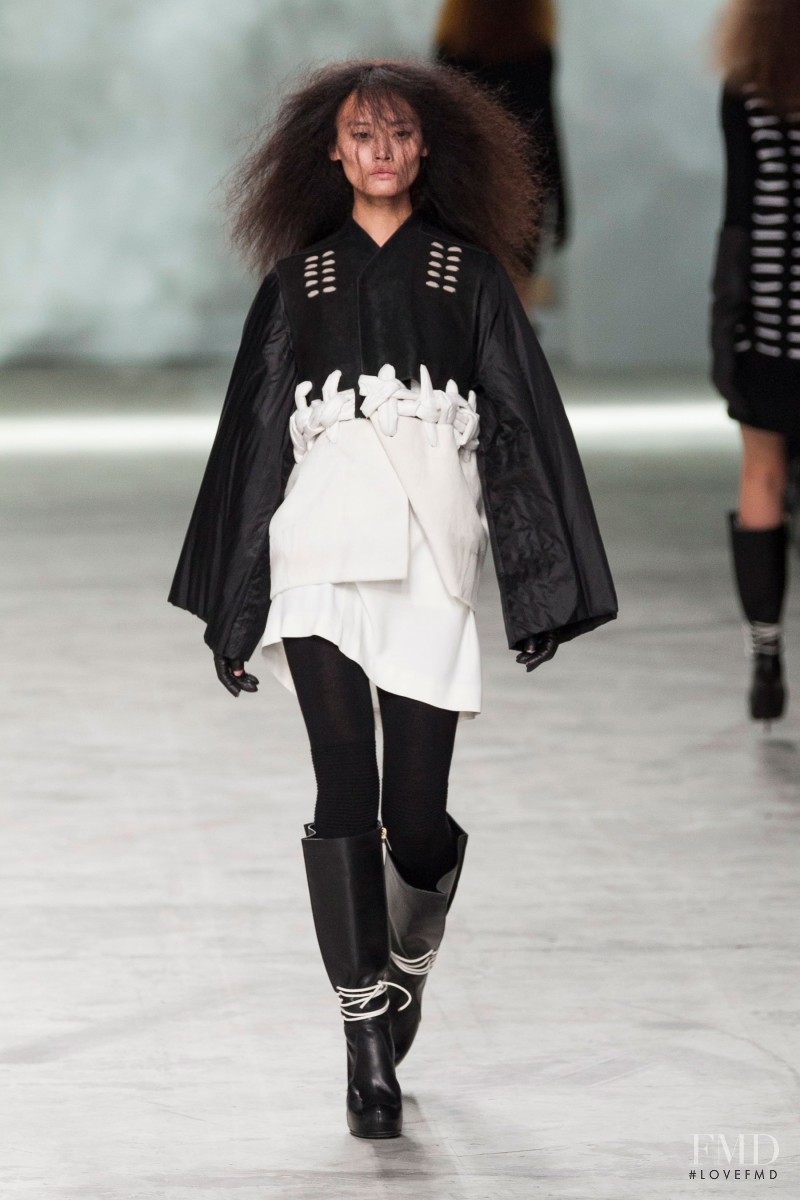 Xiao Xing Li featured in  the Rick Owens fashion show for Autumn/Winter 2013