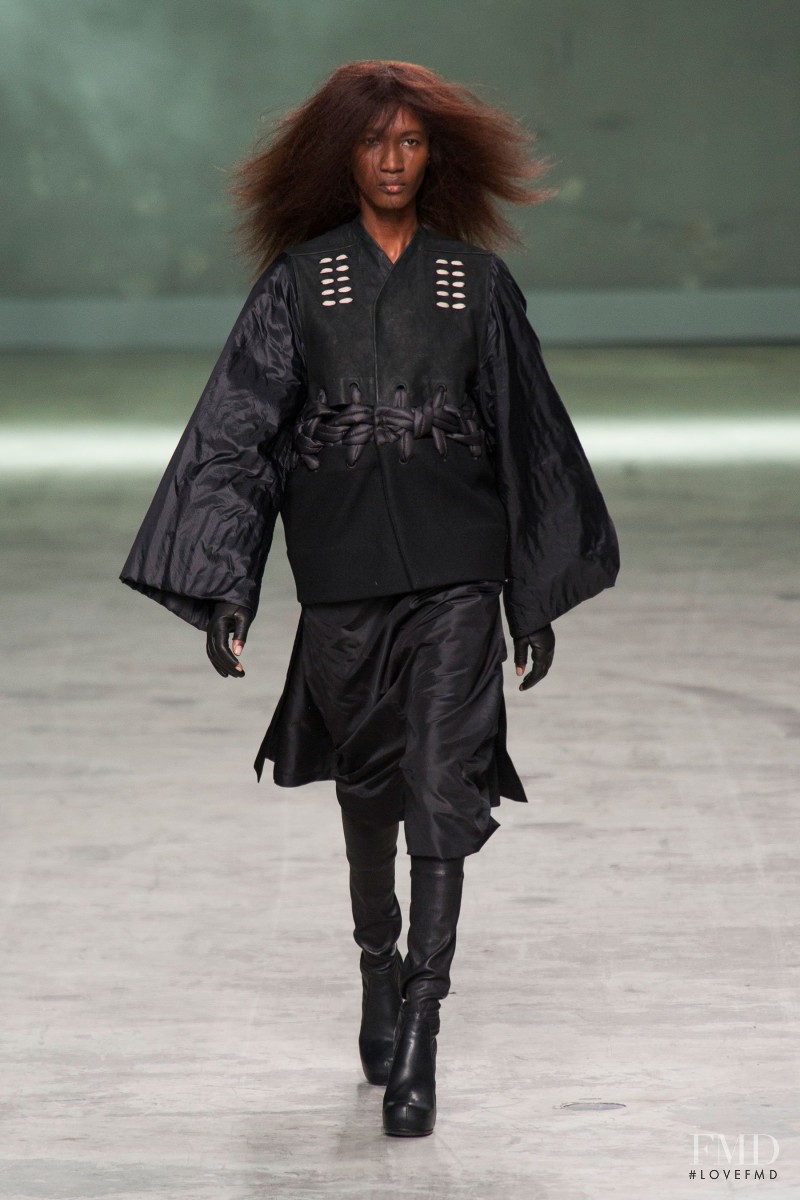 Nana Keita featured in  the Rick Owens fashion show for Autumn/Winter 2013