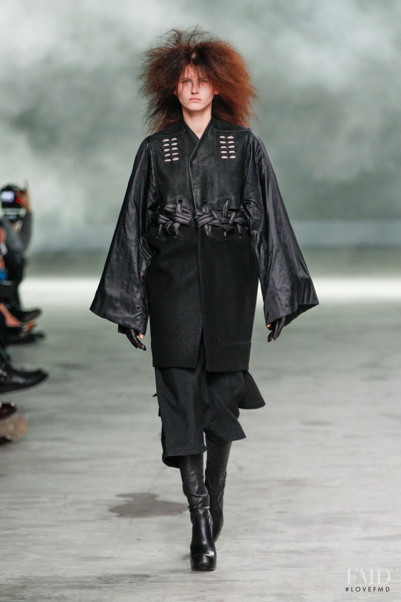Katlin Aas featured in  the Rick Owens fashion show for Autumn/Winter 2013