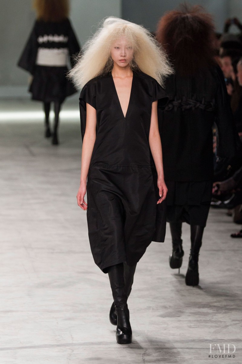 Soo Joo Park featured in  the Rick Owens fashion show for Autumn/Winter 2013