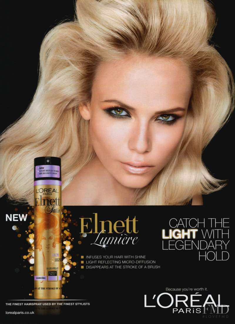 Natasha Poly featured in  the L\'Oreal Paris Elnett Lumiere advertisement for Autumn/Winter 2009