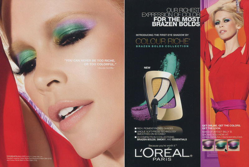 Claudia Schiffer featured in  the L\'Oreal Paris DIAMANTISSIME by Color Riche advertisement for Autumn/Winter 2012