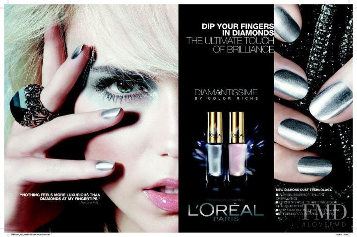 Natasha Poly featured in  the L\'Oreal Paris DIAMANTISSIME by Color Riche advertisement for Autumn/Winter 2012