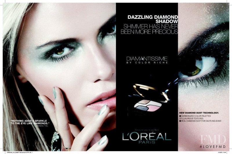 Natasha Poly featured in  the L\'Oreal Paris DIAMANTISSIME by Color Riche advertisement for Autumn/Winter 2012