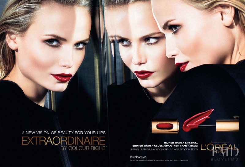 Natasha Poly featured in  the L\'Oreal Paris Extraordinaire by Colour Riche - Lip Color advertisement for Spring/Summer 2014
