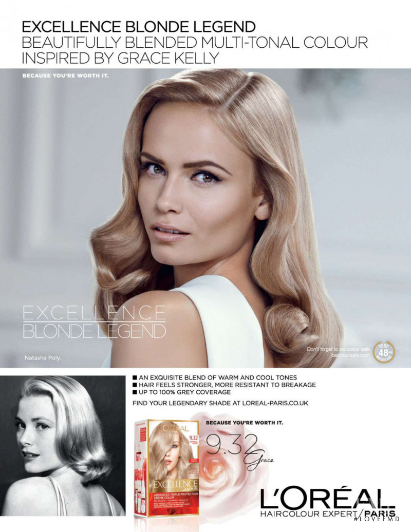Natasha Poly featured in  the L\'Oreal Paris Excellence Blonde Legend advertisement for Autumn/Winter 2014