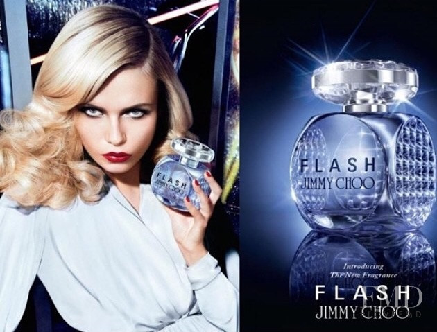Natasha Poly featured in  the Jimmy Choo Flash Fragrance advertisement for Winter 2014