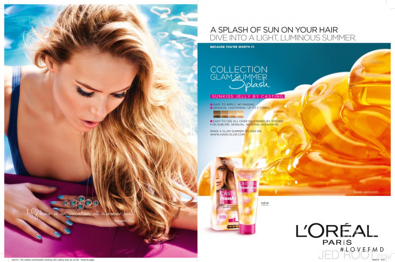 Natasha Poly featured in  the L\'Oreal Paris Casting Sunkiss advertisement for Spring/Summer 2015