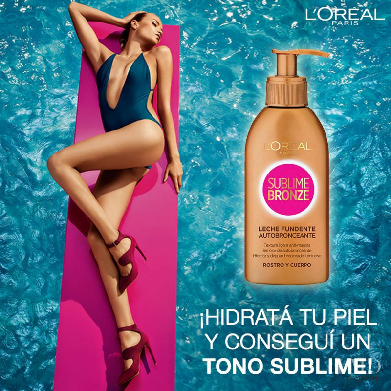 Natasha Poly featured in  the L\'Oreal Paris Casting Sunkiss advertisement for Spring/Summer 2015