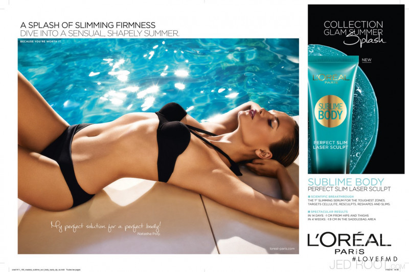 Natasha Poly featured in  the L\'Oreal Paris Casting Sunkiss advertisement for Spring/Summer 2015