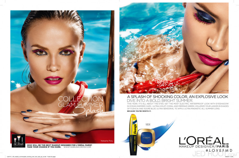 Natasha Poly featured in  the L\'Oreal Paris Casting Sunkiss advertisement for Spring/Summer 2015