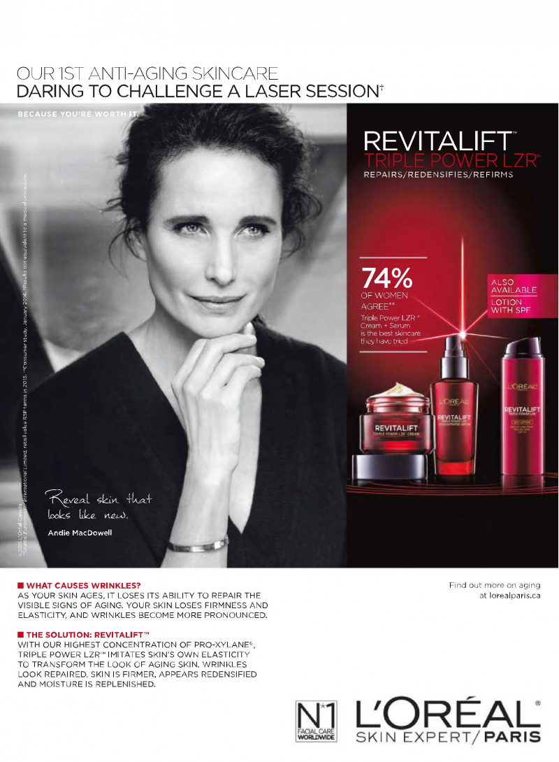 L\'Oreal Paris Revitalift advertisement for Autumn/Winter 2015