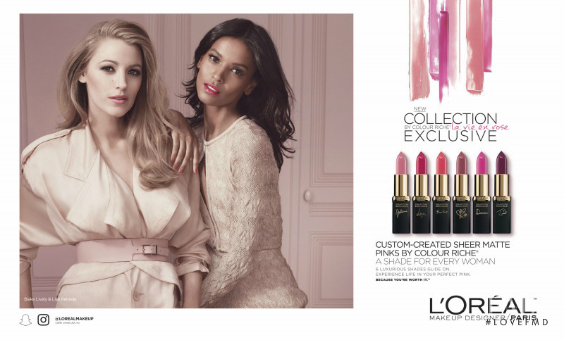Liya Kebede featured in  the L\'Oreal Paris La Vie En Rose Collection Exclusive advertisement for Autumn/Winter 2015