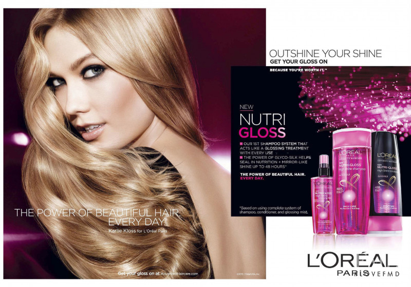 Karlie Kloss featured in  the L\'Oreal Paris Elvital advertisement for Spring/Summer 2015