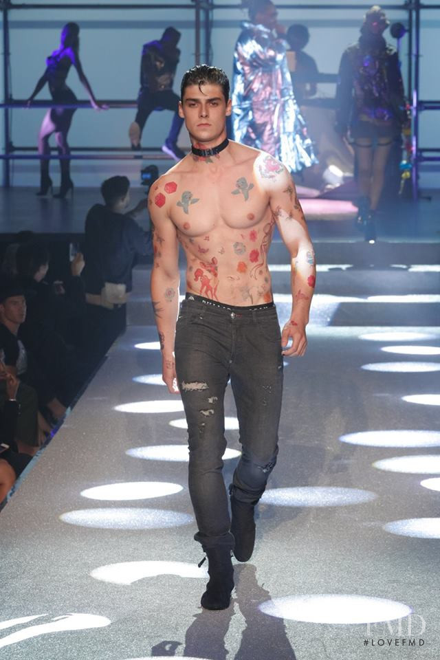 Rafael Miller featured in  the Philipp Plein fashion show for Spring/Summer 2018