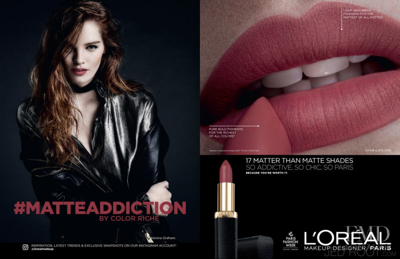 Alexina Graham featured in  the L\'Oreal Paris Color Riche Matte Addiction  advertisement for Spring/Summer 2017