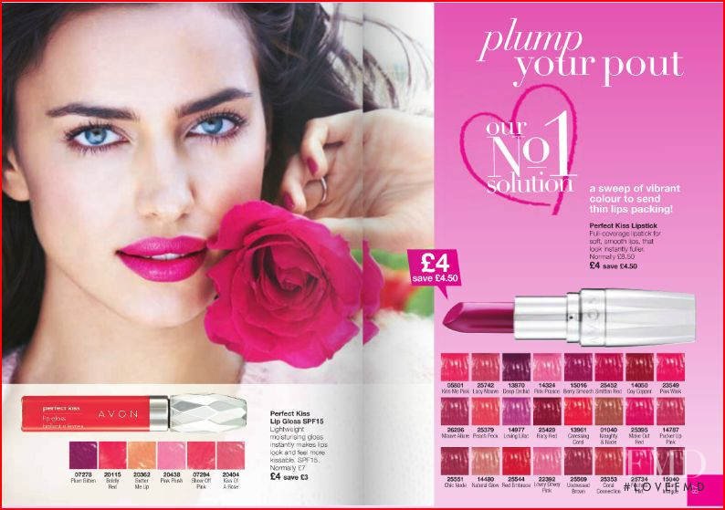 Irina Shayk featured in  the AVON catalogue for Autumn/Winter 2013