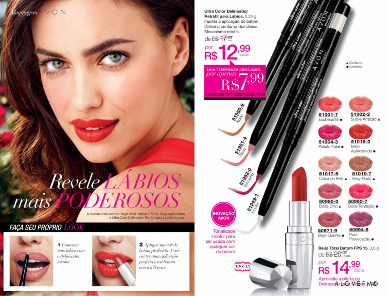 Irina Shayk featured in  the AVON catalogue for Autumn/Winter 2013