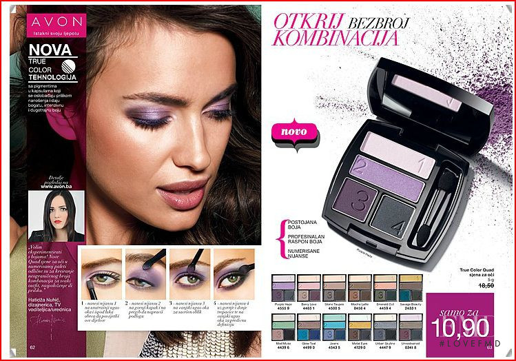 Irina Shayk featured in  the AVON catalogue for Autumn/Winter 2013