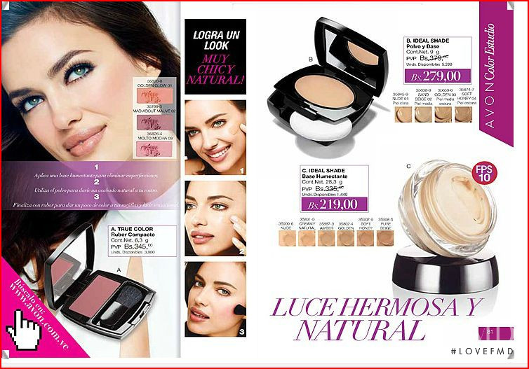 Irina Shayk featured in  the AVON catalogue for Autumn/Winter 2013