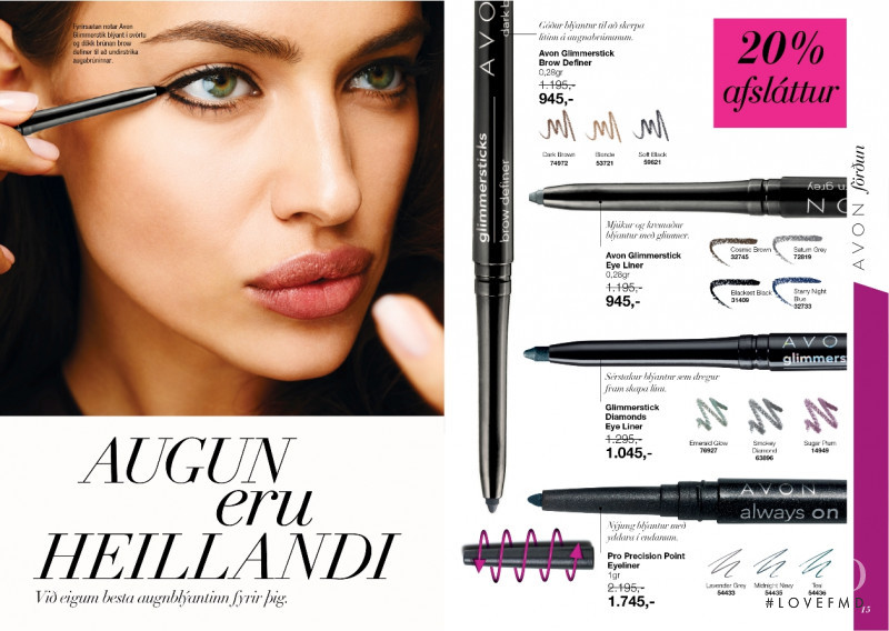 Irina Shayk featured in  the AVON catalogue for Autumn/Winter 2013