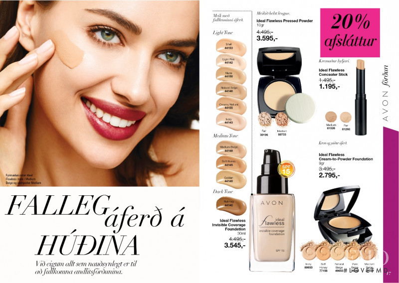 Irina Shayk featured in  the AVON catalogue for Autumn/Winter 2013