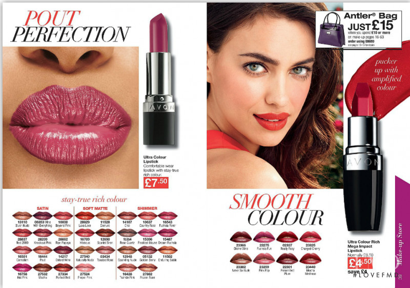 Irina Shayk featured in  the AVON catalogue for Autumn/Winter 2013