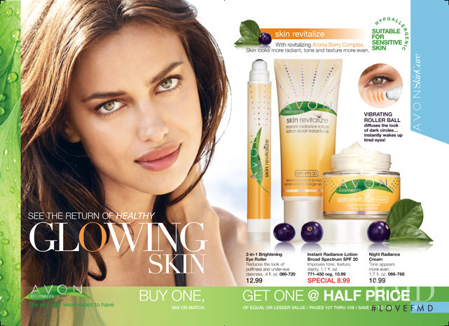 Irina Shayk featured in  the AVON catalogue for Autumn/Winter 2013