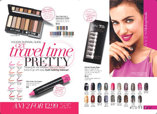 Irina Shayk featured in  the AVON catalogue for Autumn/Winter 2013