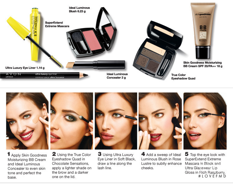 Irina Shayk featured in  the AVON catalogue for Autumn/Winter 2013