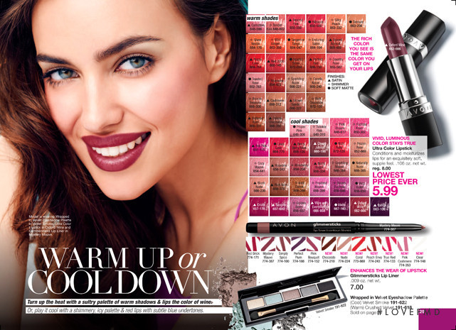 Irina Shayk featured in  the AVON catalogue for Autumn/Winter 2013