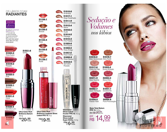 Irina Shayk featured in  the AVON catalogue for Autumn/Winter 2013