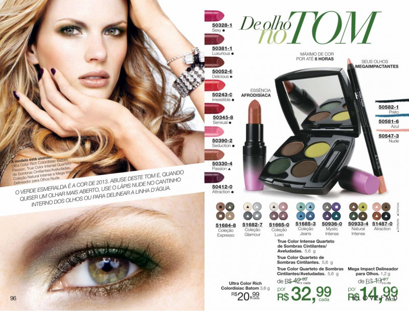 Anne Vyalitsyna featured in  the AVON catalogue for Autumn/Winter 2013