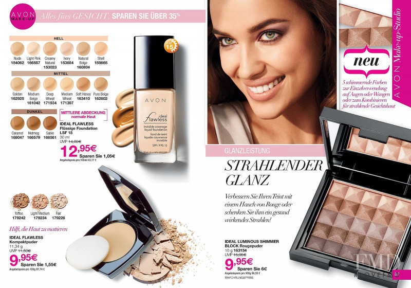 Irina Shayk featured in  the AVON catalogue for Spring/Summer 2014