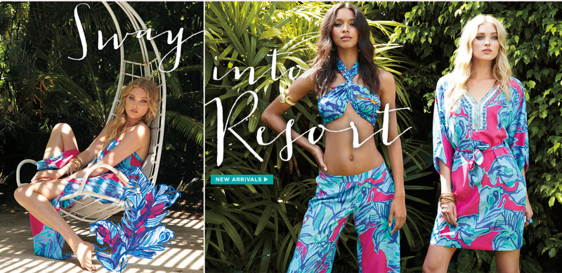 Elsa Hosk featured in  the Lilly Pulitzer catalogue for Spring 2014