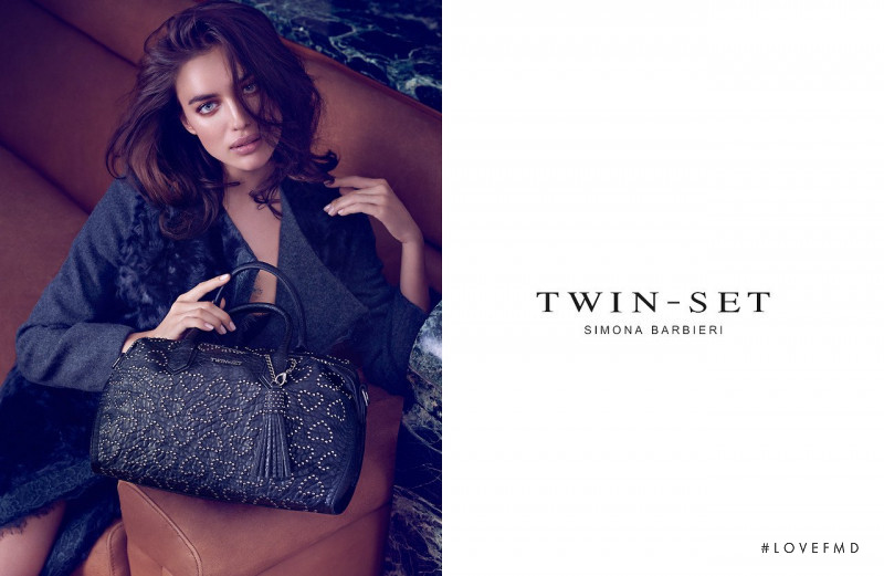 Irina Shayk featured in  the TWIN-SET Simona Barbieri Handbags advertisement for Autumn/Winter 2014