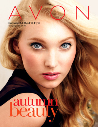 Elsa Hosk featured in  the AVON catalogue for Autumn/Winter 2014