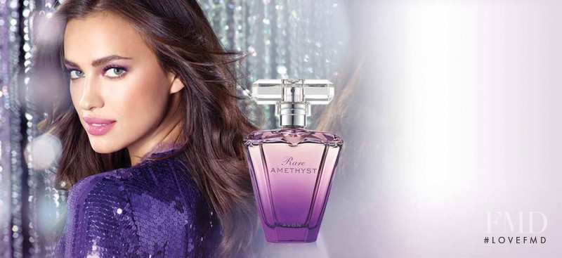 Irina Shayk featured in  the AVON Rare Amethyst Eau de Parfum Spray advertisement for Spring/Summer 2015