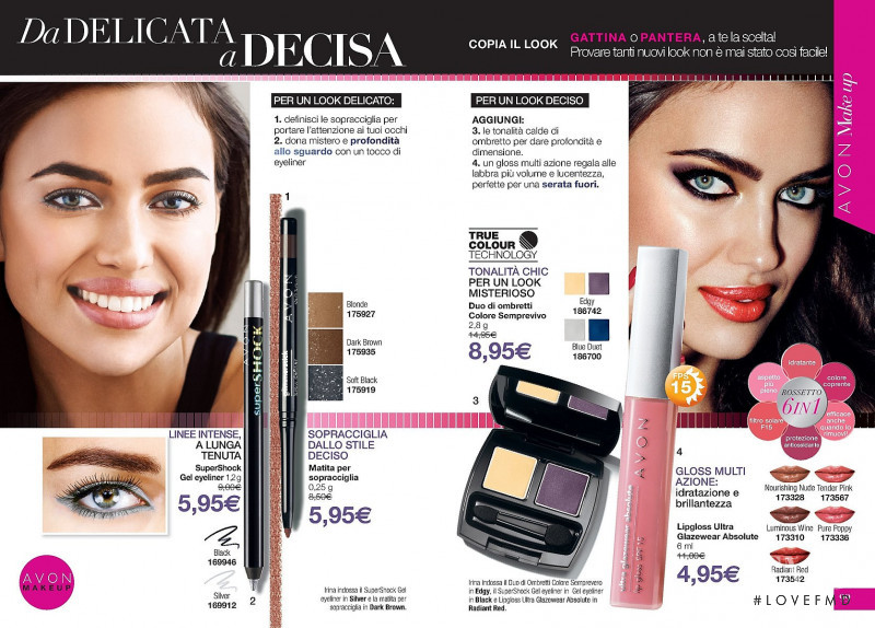 Irina Shayk featured in  the AVON catalogue for Spring/Summer 2015